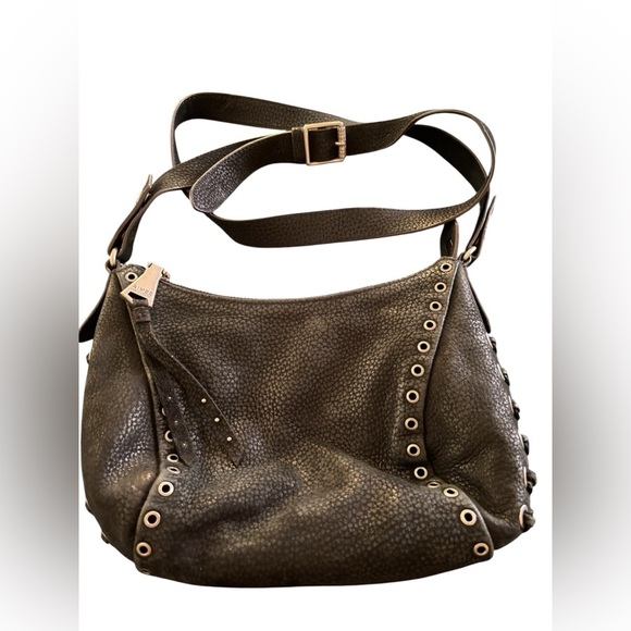 Aimee Kestenberg Nubuck Leather Zip Shoulder Bag Austin Vibes Black Small 10X7.5 - Picture 2 of 10